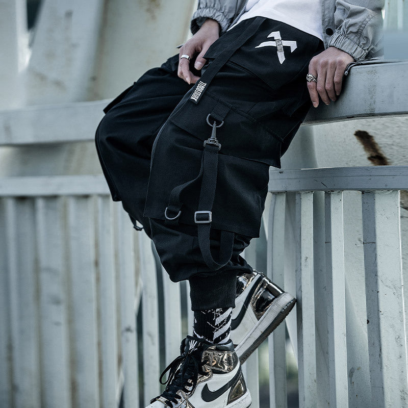 Black Techwear Pants for Men