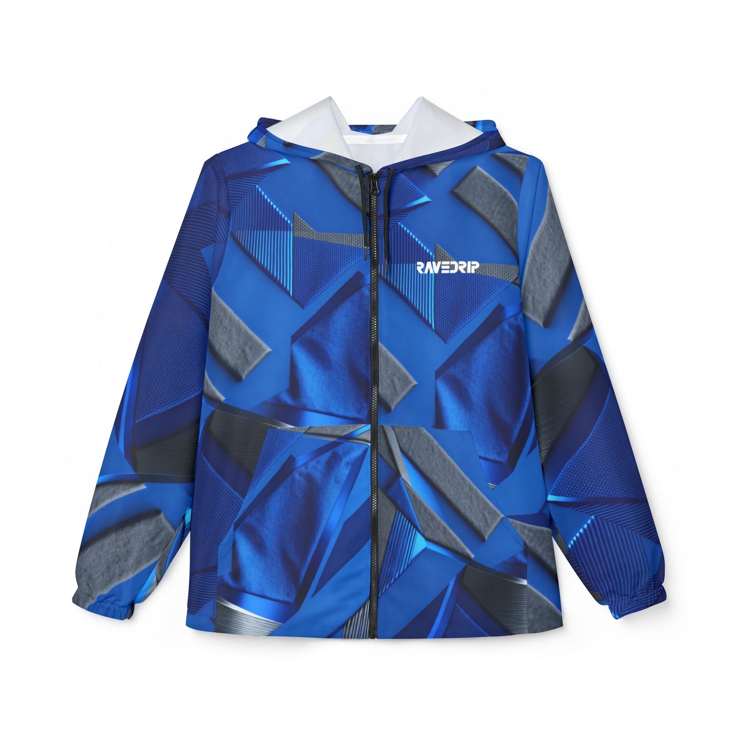 Dynamic Blue Windbreaker Jacket for Men