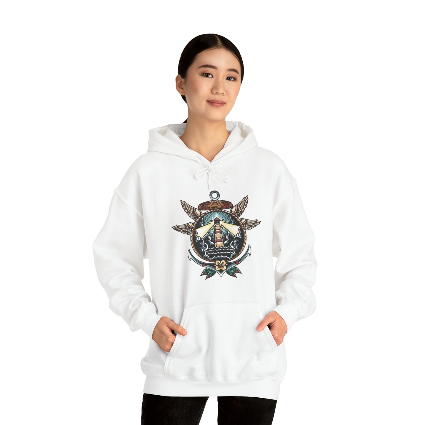 Anchor Lighthouse Unisex Heavy Blend Hoodie