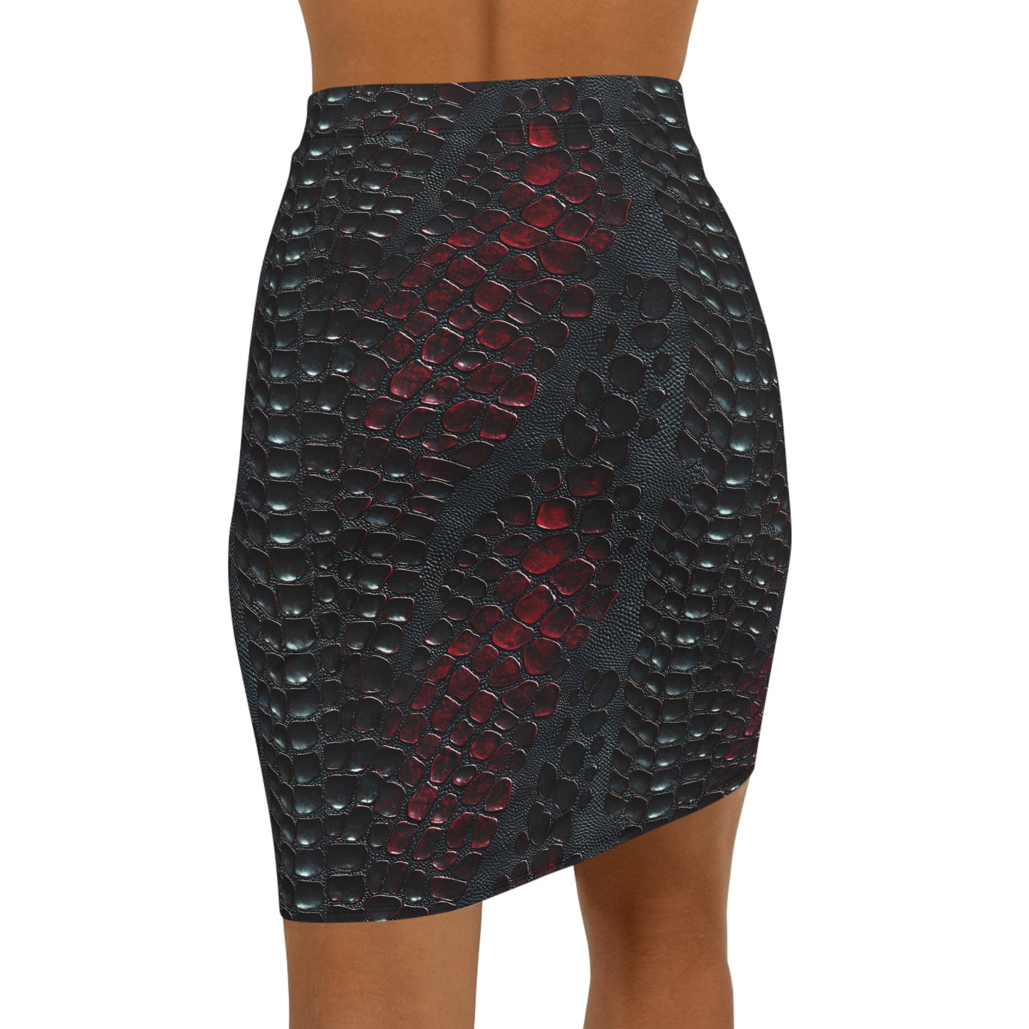 Sleek Snake Print Pencil Skirt