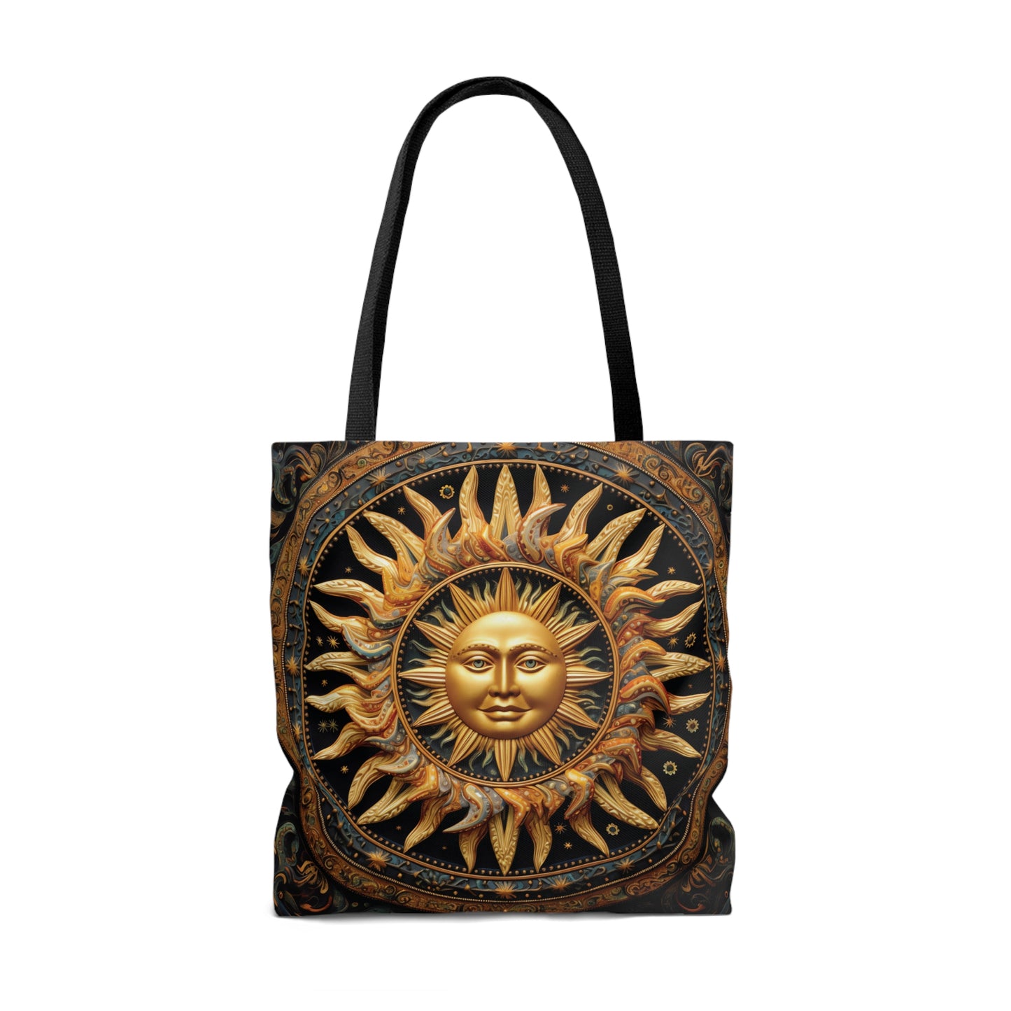 3D Golden Sun Tote Bag