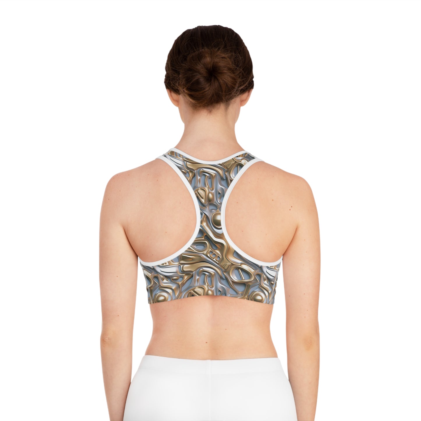 Gold & Silver Futuristic Sports Bra