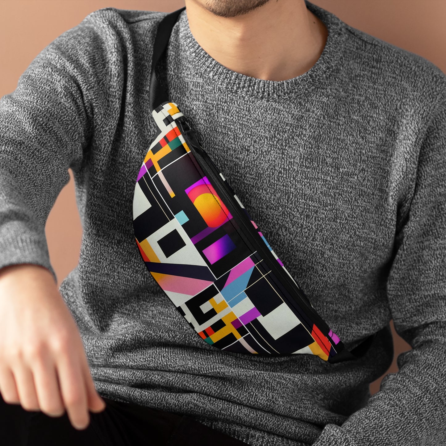 Abstract Retrofuturistic Pattern Fanny Pack