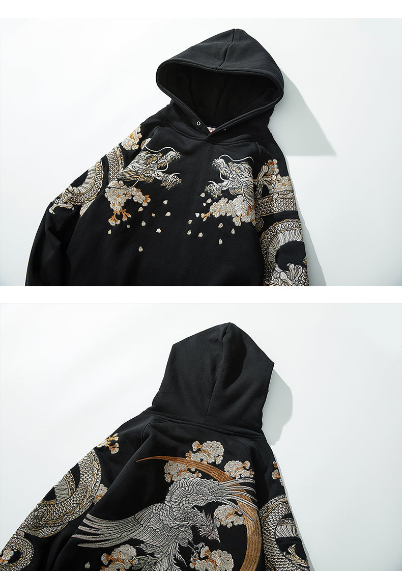 Japanese Embroidered Hoodie for Men