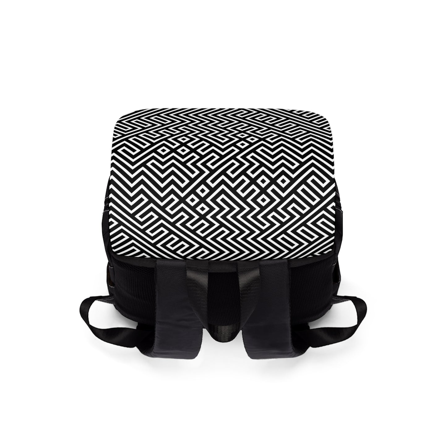 Black & White Maze Casual Shoulder Backpack