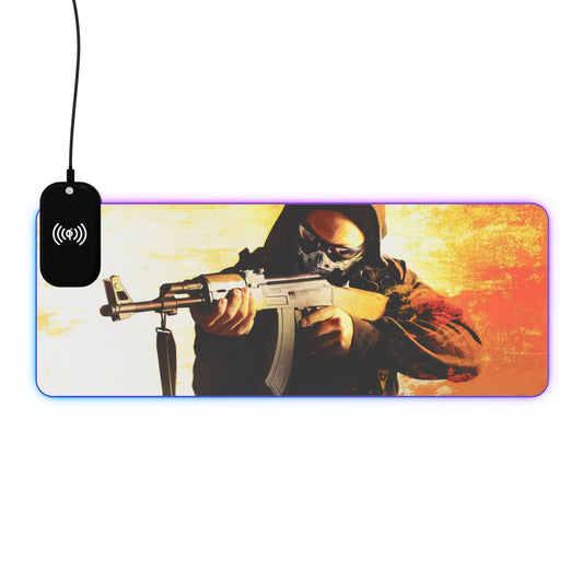 Counter Strike 15W Wireless Charging LED Gaming Mouse Pad