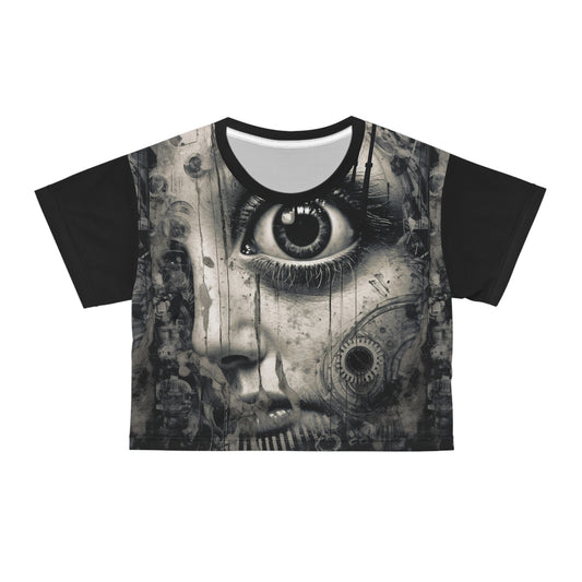 Cyber Human Face Crop Tee