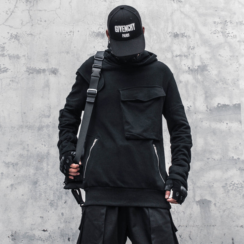 Black Techwear Hoodie