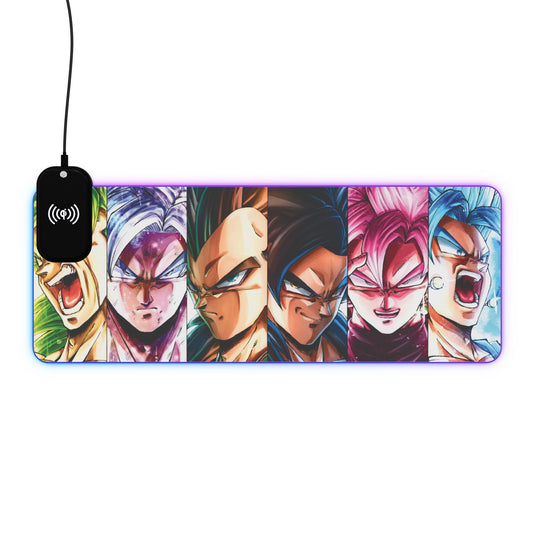 Dragon Ball Warriors 15W Wireless Charging LED Gaming Mouse Pad