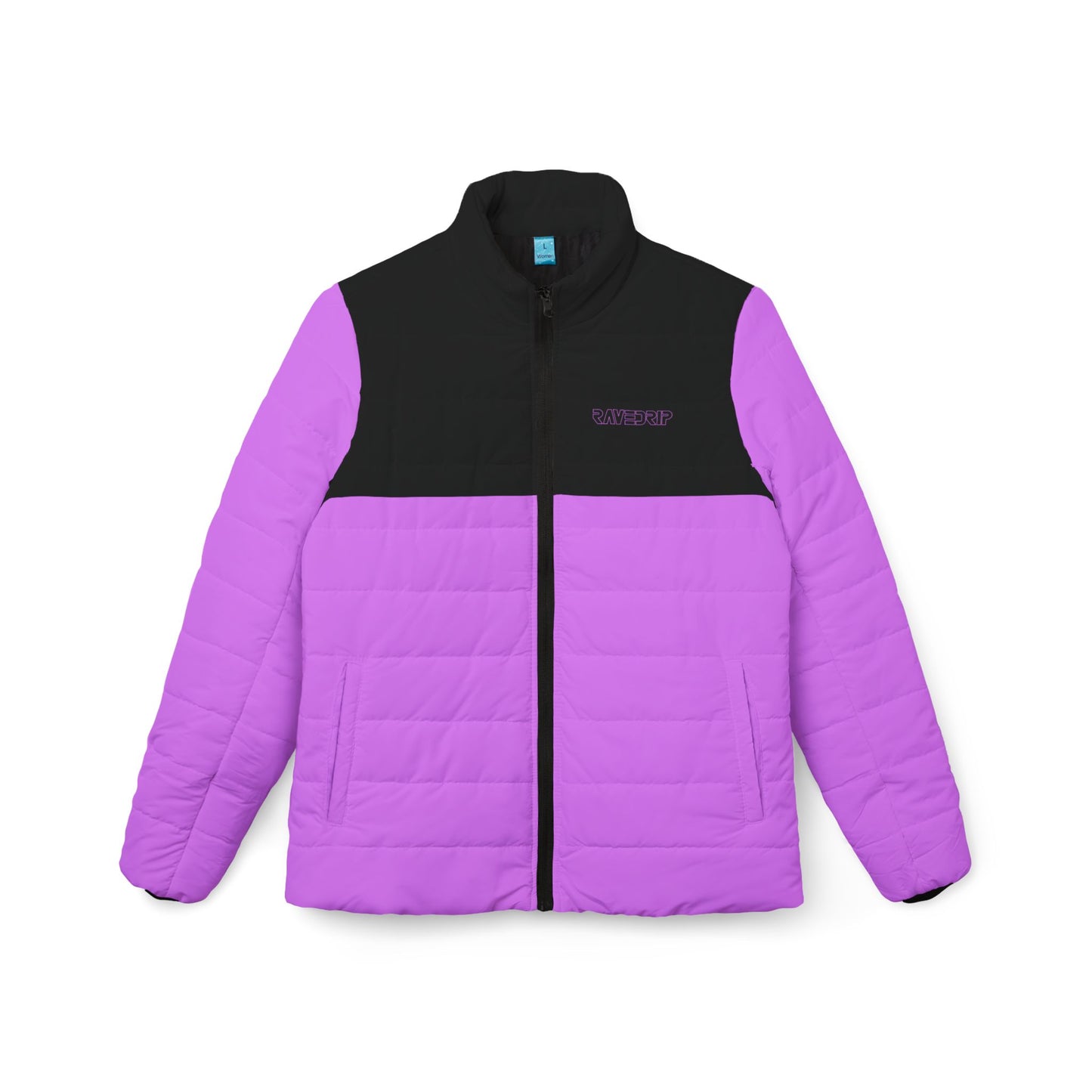 Rave Drip Purple Colorblock Puffer Jacket