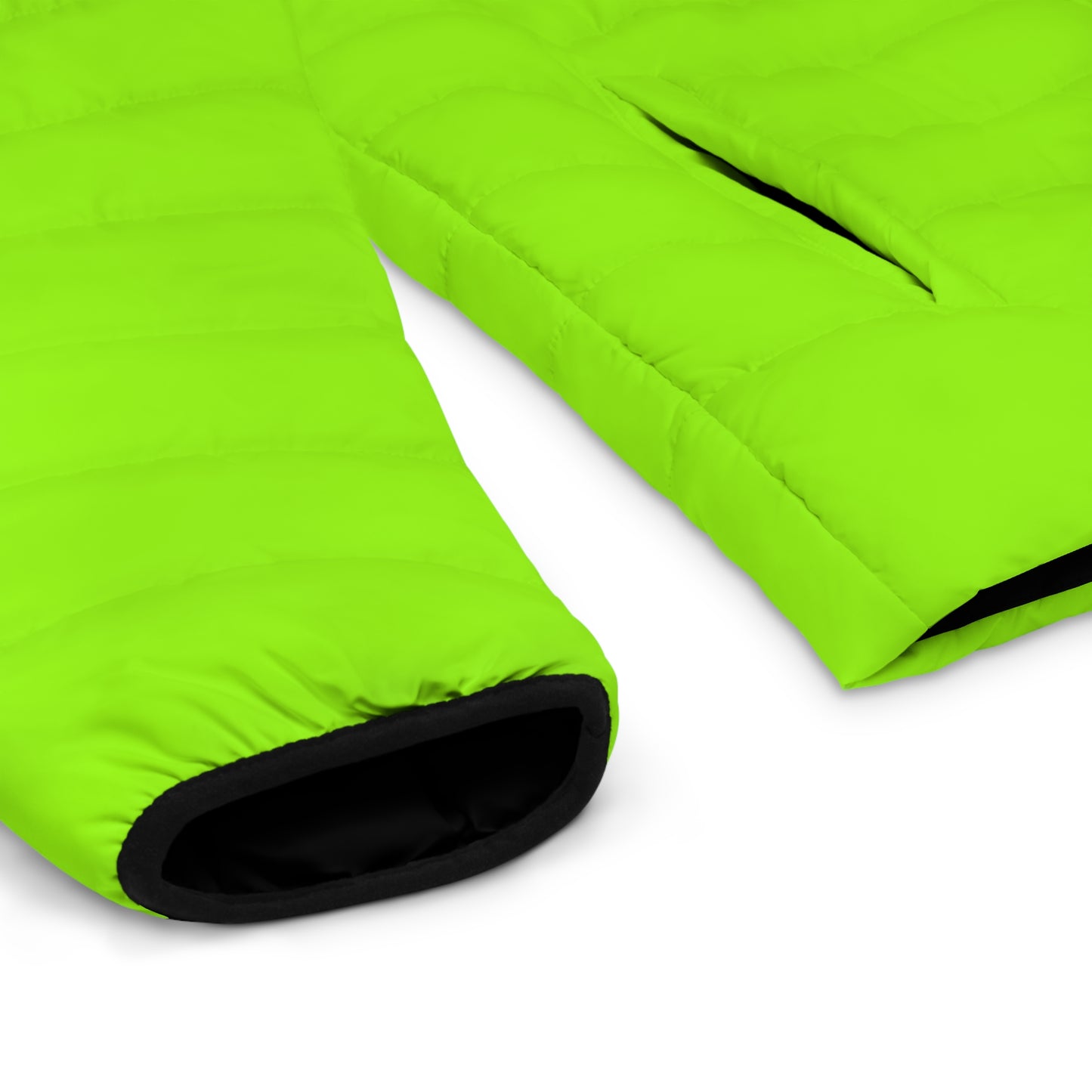 Rave Drip Neon Green Men’s Puffer Jacket