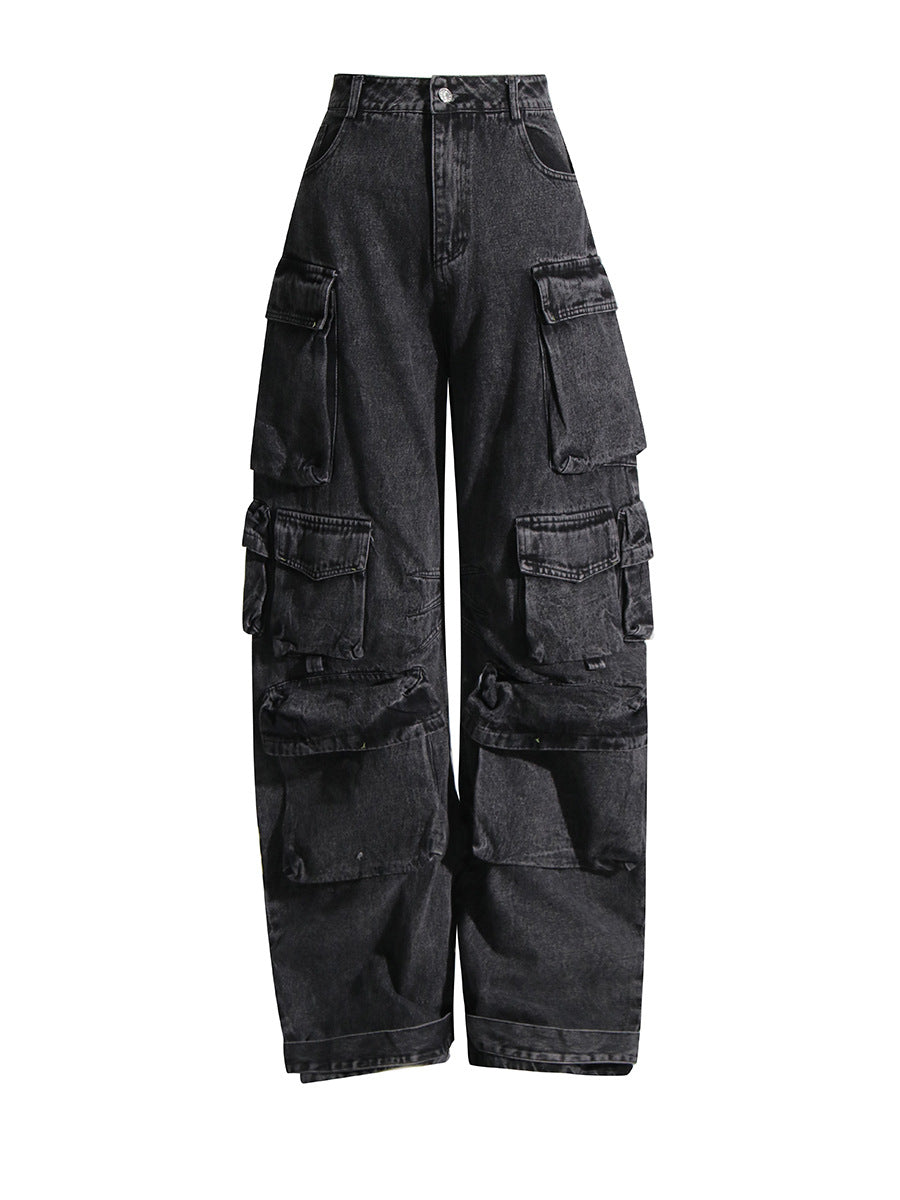 Multi-Pocket Cargo Jeans for Women