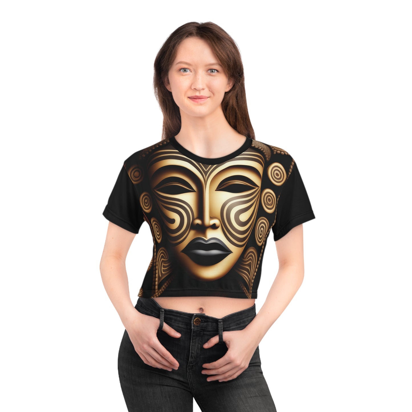 Golden Mask Crop Tee