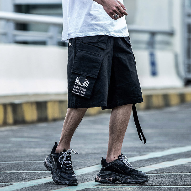 Black Techwear Shorts for Men