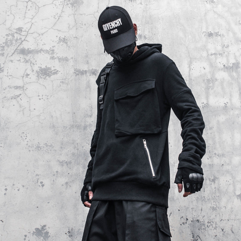 Black Techwear Hoodie