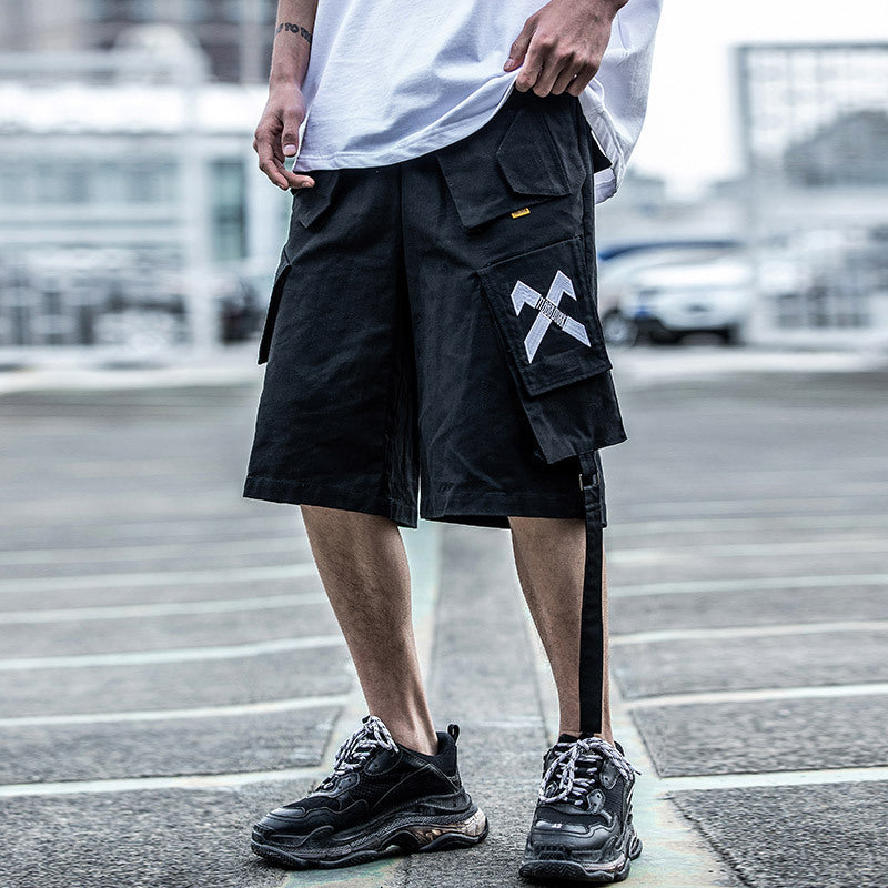 Black Techwear Shorts for Men