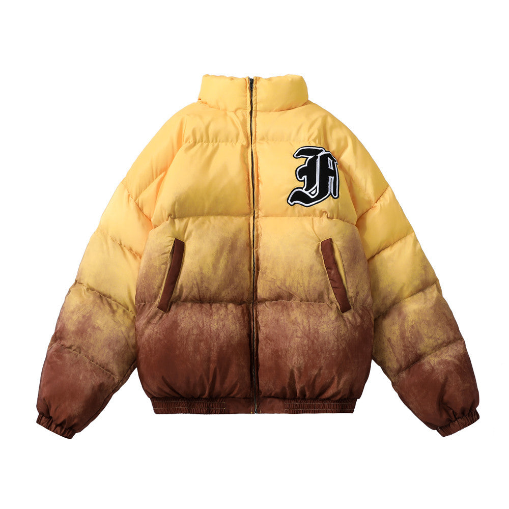 Yellow Gradient Puffer Jacket for Men