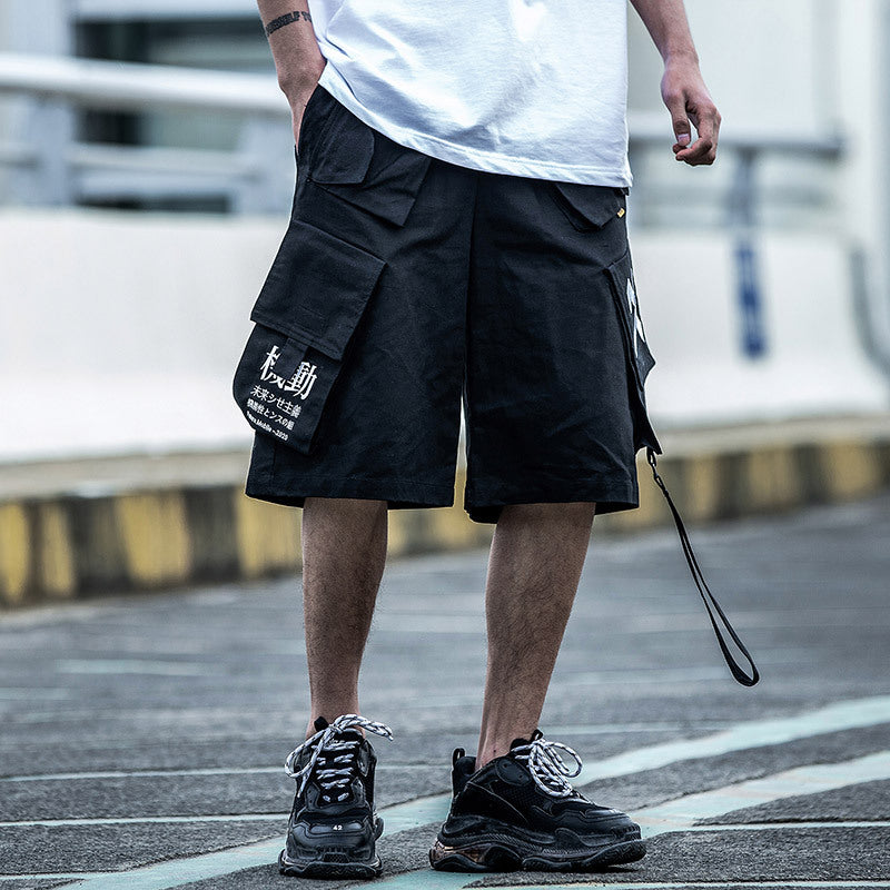 Black Techwear Shorts for Men