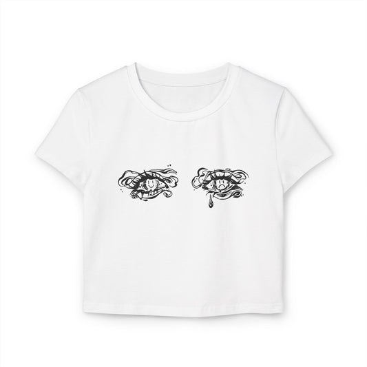 Surreal Eyes - Women's Crop top made of 100% Organic Cotton