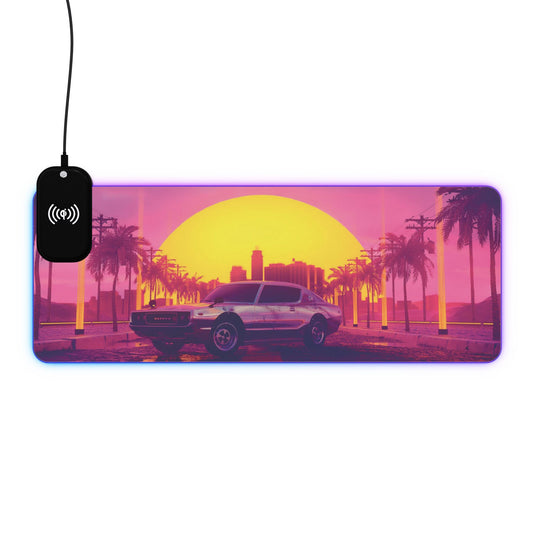 GTA Sunset 15W Wireless Charging LED Gaming Mouse Pad