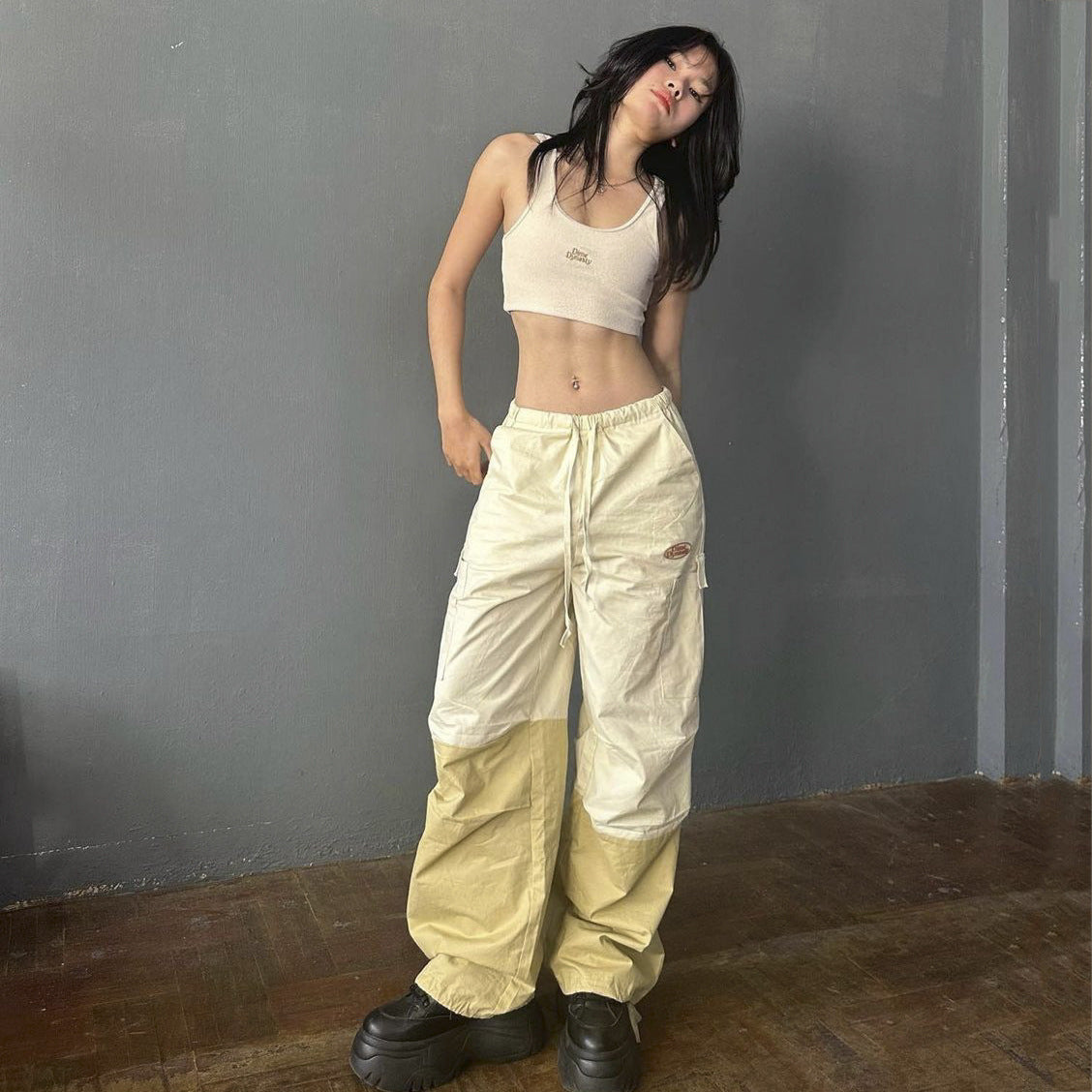 Beige Cargo Pants for Women