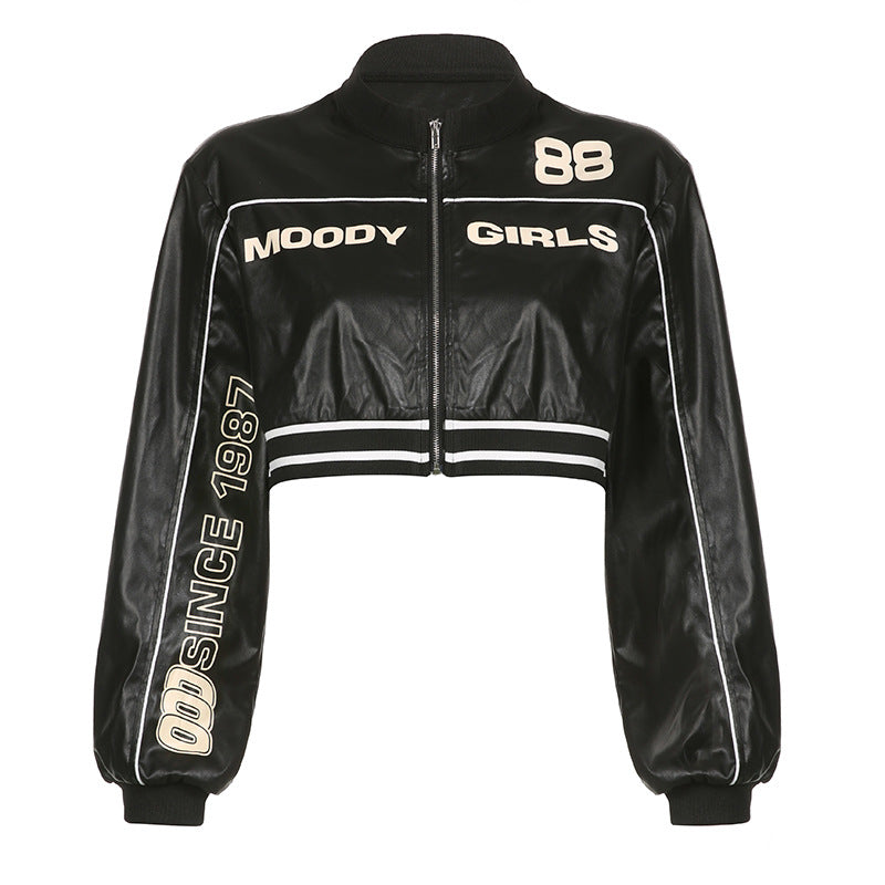 Moody Girls Crop Leather Jacket
