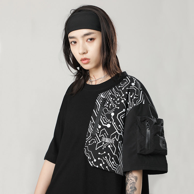 Unisex Techwear T-Shirt with Reflective Design