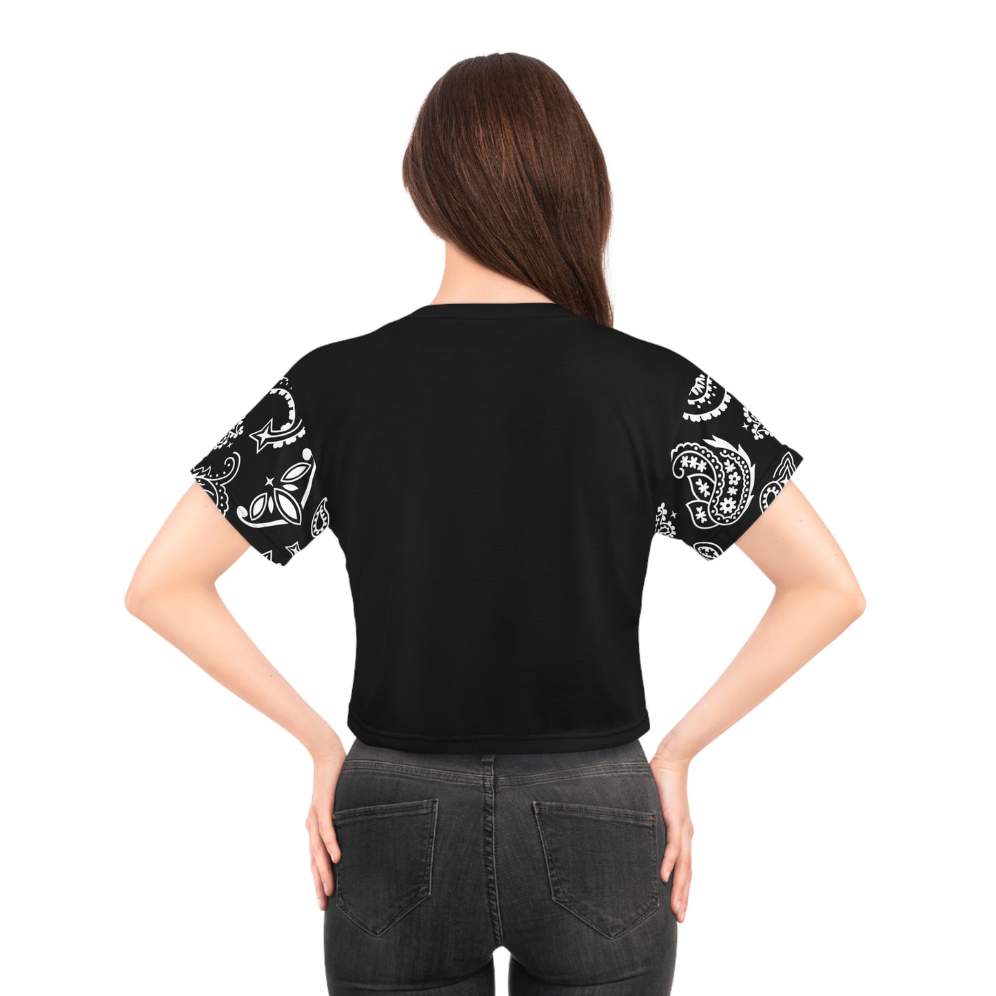 Black & White Paisley Crop Tee