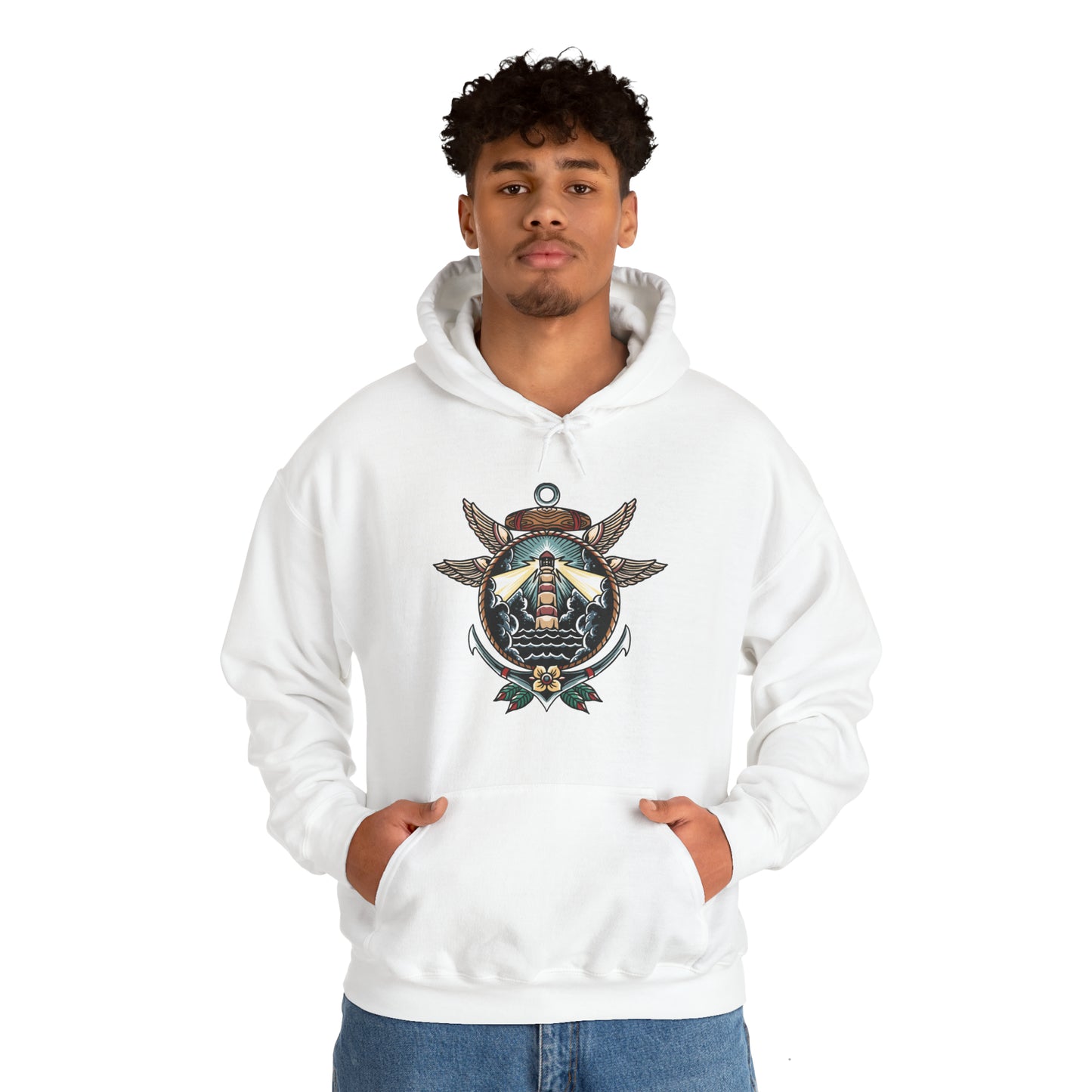 Anchor Lighthouse Unisex Heavy Blend Hoodie