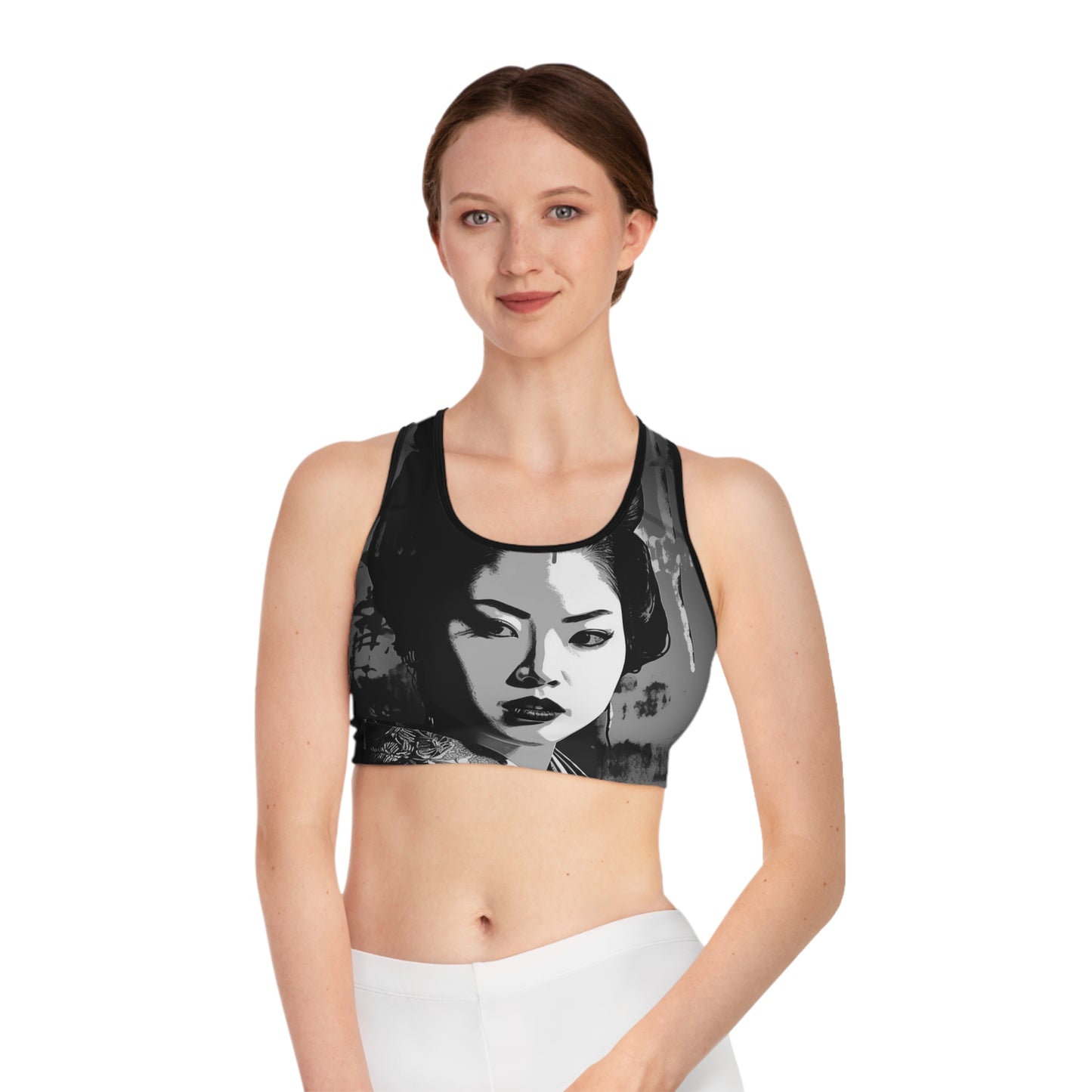 Black & White Geisha Sports Bra