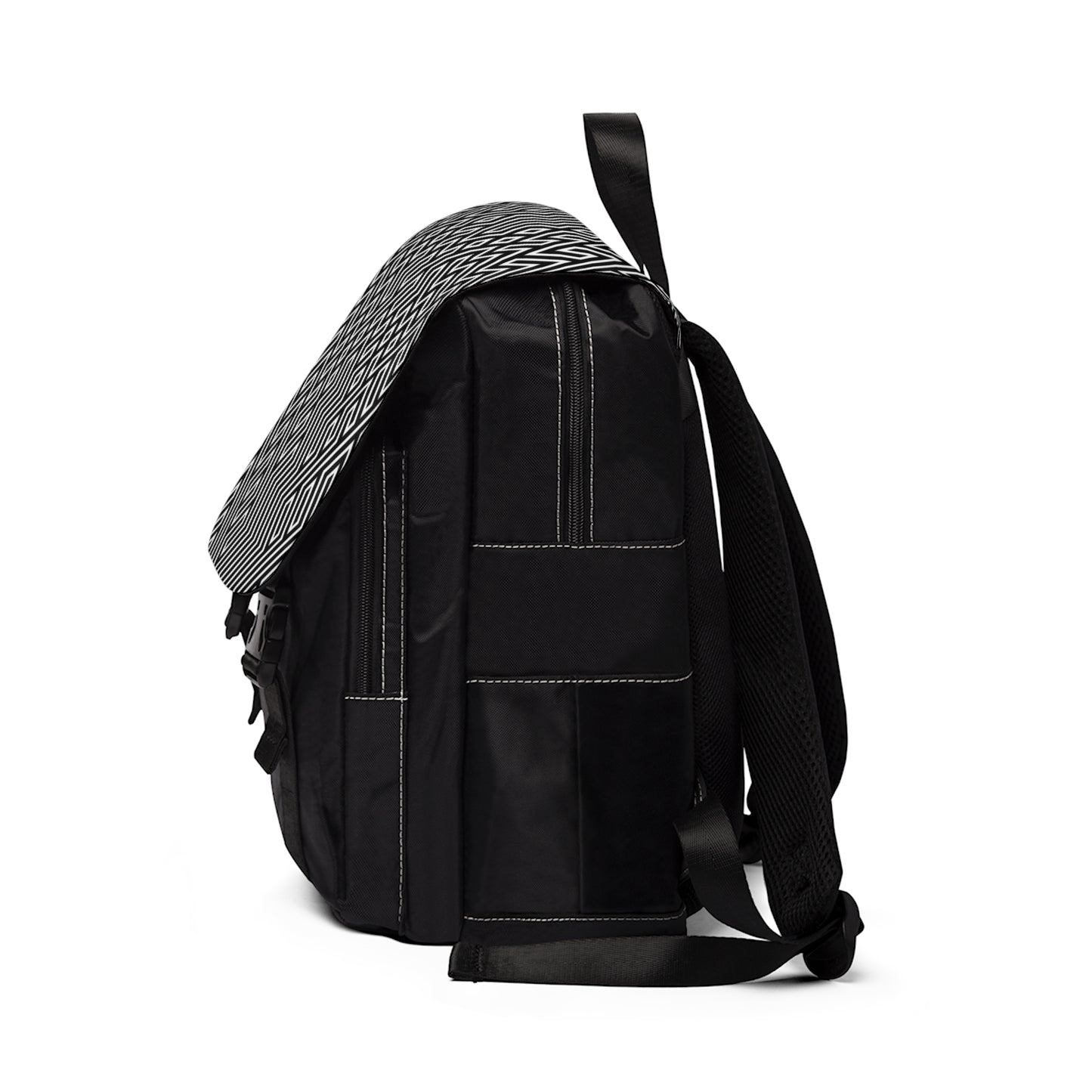 Black & White Maze Casual Shoulder Backpack