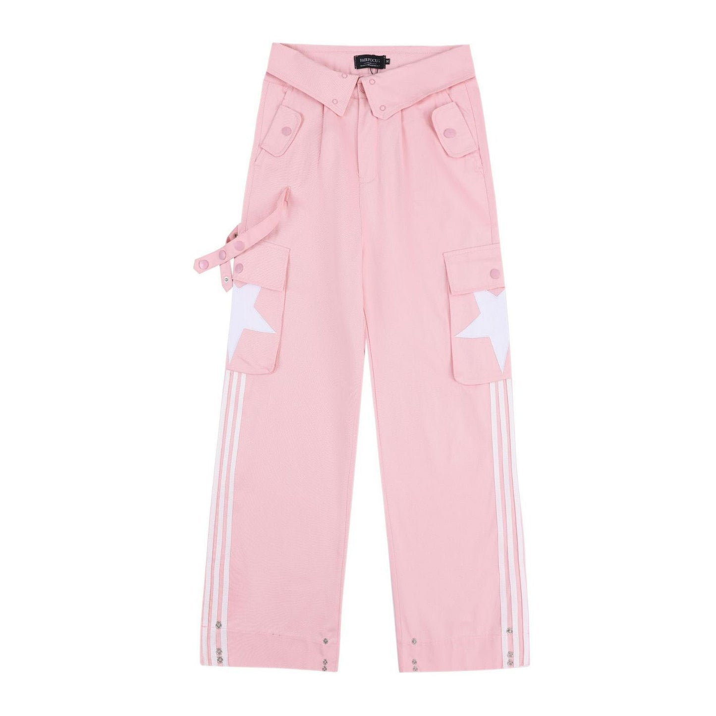 Y2K Women’s Striped Loose Overalls – Streetwear Cargo Pants