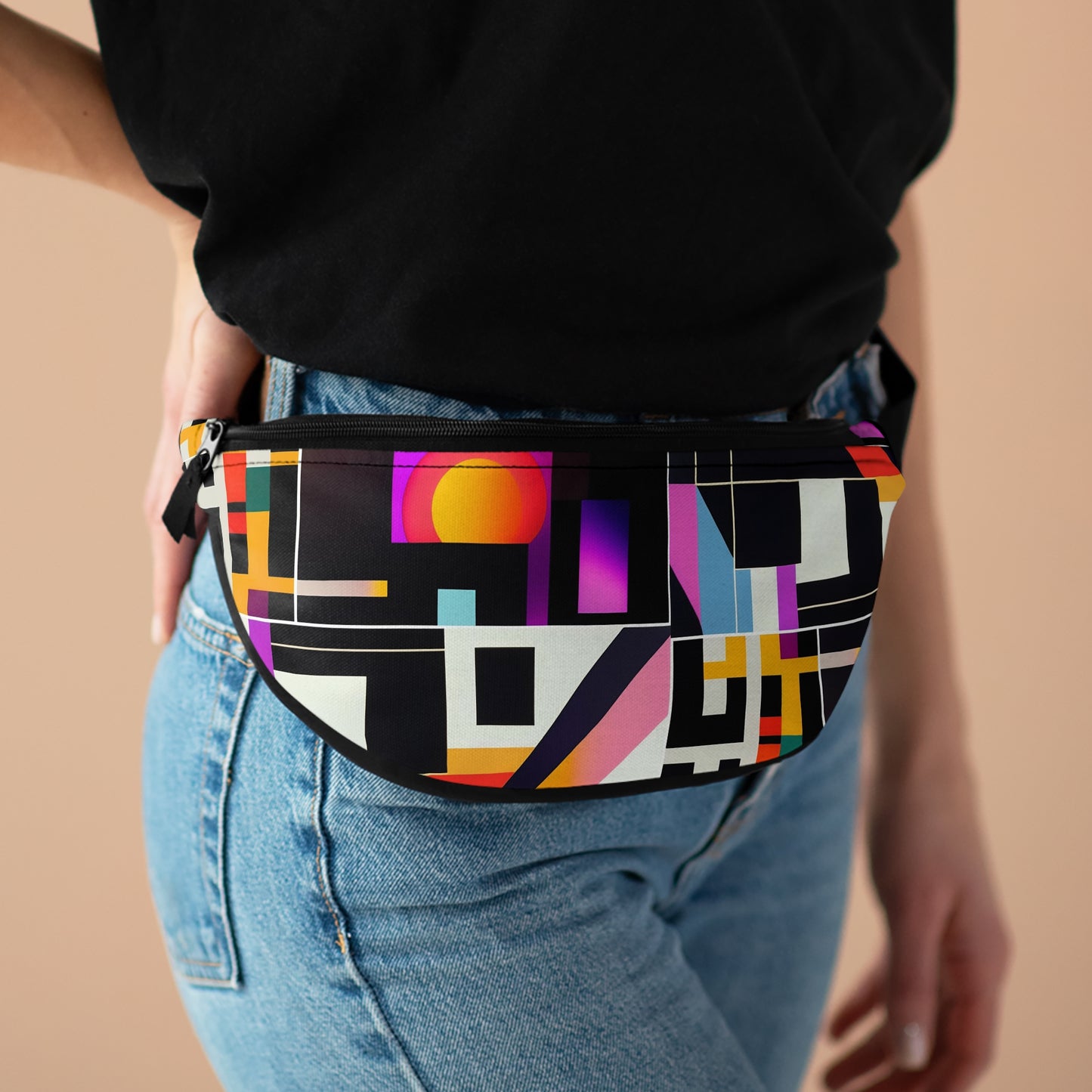 Abstract Retrofuturistic Pattern Fanny Pack