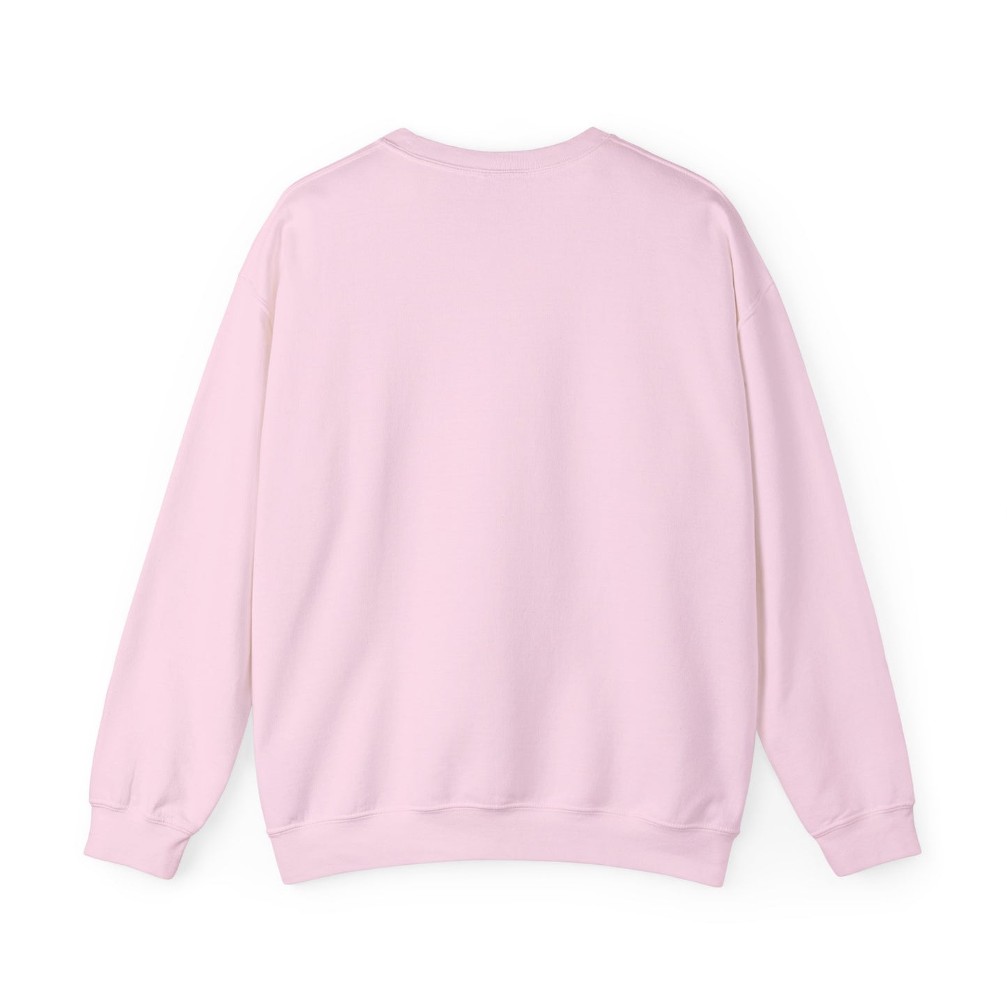 Back view of Femme Fatale Pink Sweatshirt – cozy cotton-poly blend texture