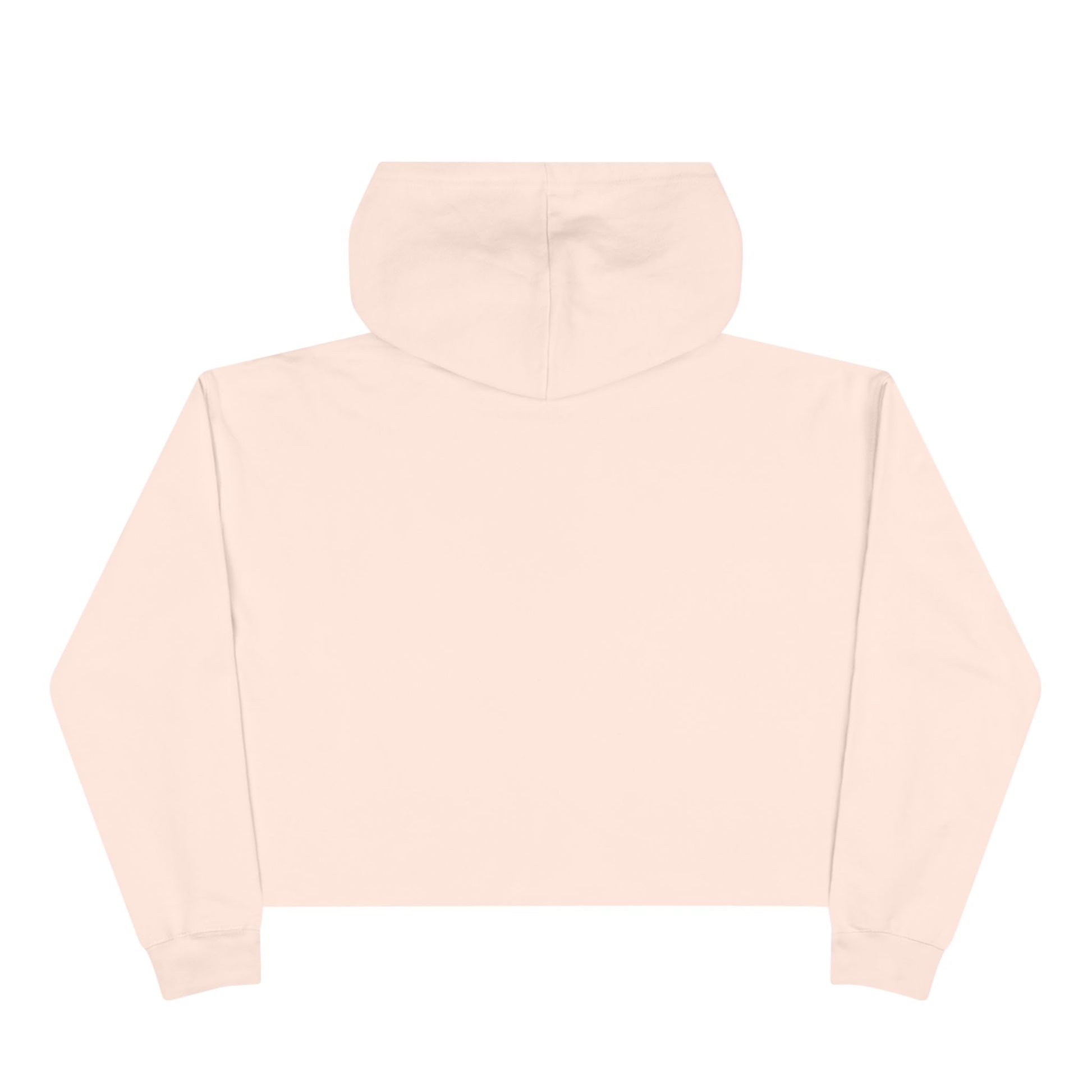 Back view of pink cropped hoodie – soft fabric and relaxed fit by Rave Drip