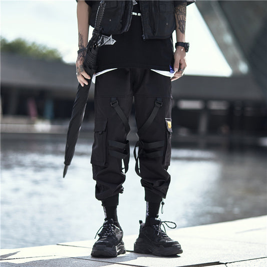 Black Techwear Multi-Pocket Wind Pants – Utility, Streetwear & Tactical