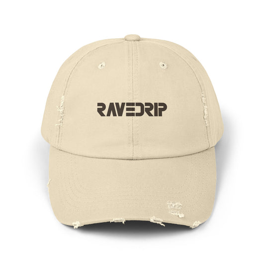 Distressed stone cap with RAVEDRIP logo