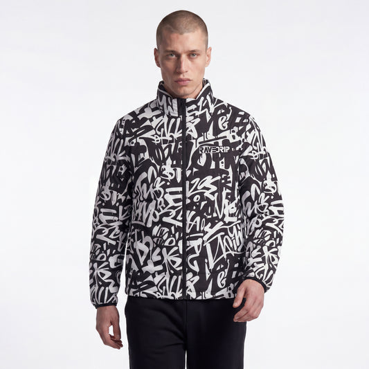 RAVEDRIP Abstract Graffiti All-Over Print Puffer Jacket