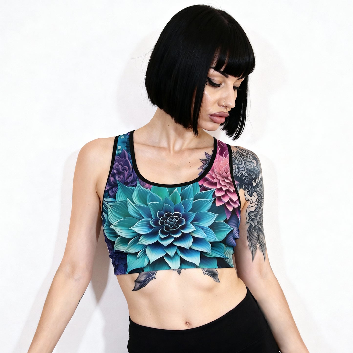 Lotus Flower Sports Bra – Where Beauty Meets Bold Support