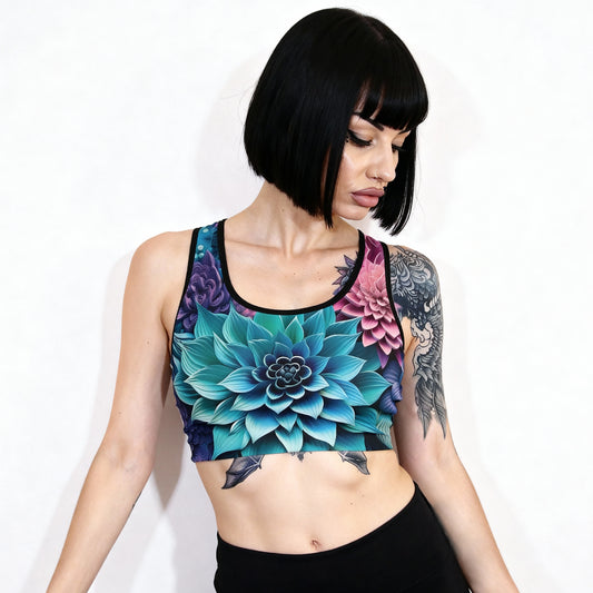 Lotus Flower Sports Bra – Where Beauty Meets Bold Support