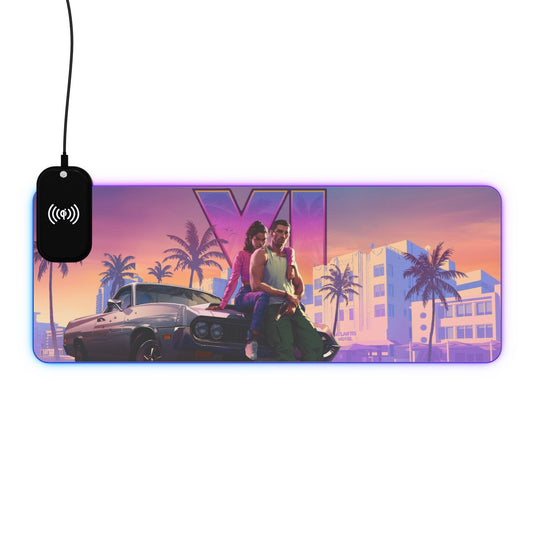 GTA VI 15W Wireless Charging LED Gaming Mouse Pad