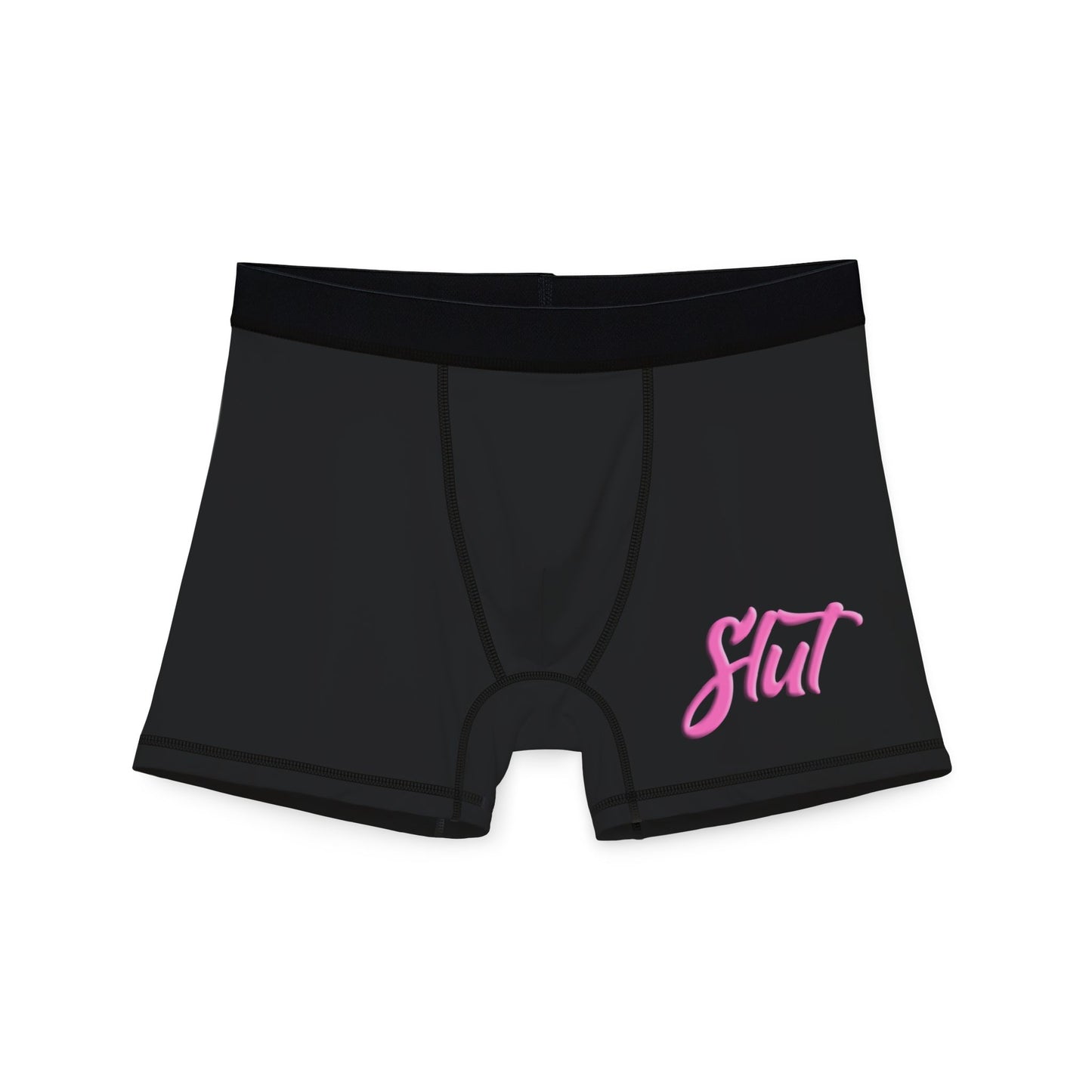 Men’s bold 'Slut' graphic boxers with a soft, breathable fit and vibrant design for confidence and comfort.


