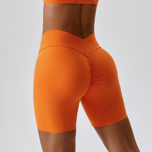 Nude Feel Tight Yoga Shorts for Women Orange