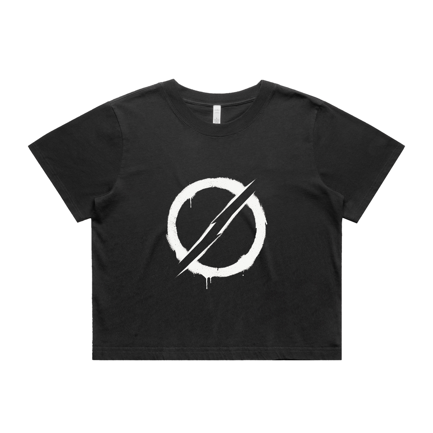 Oversized cropped streetwear t shirt with front graphic print