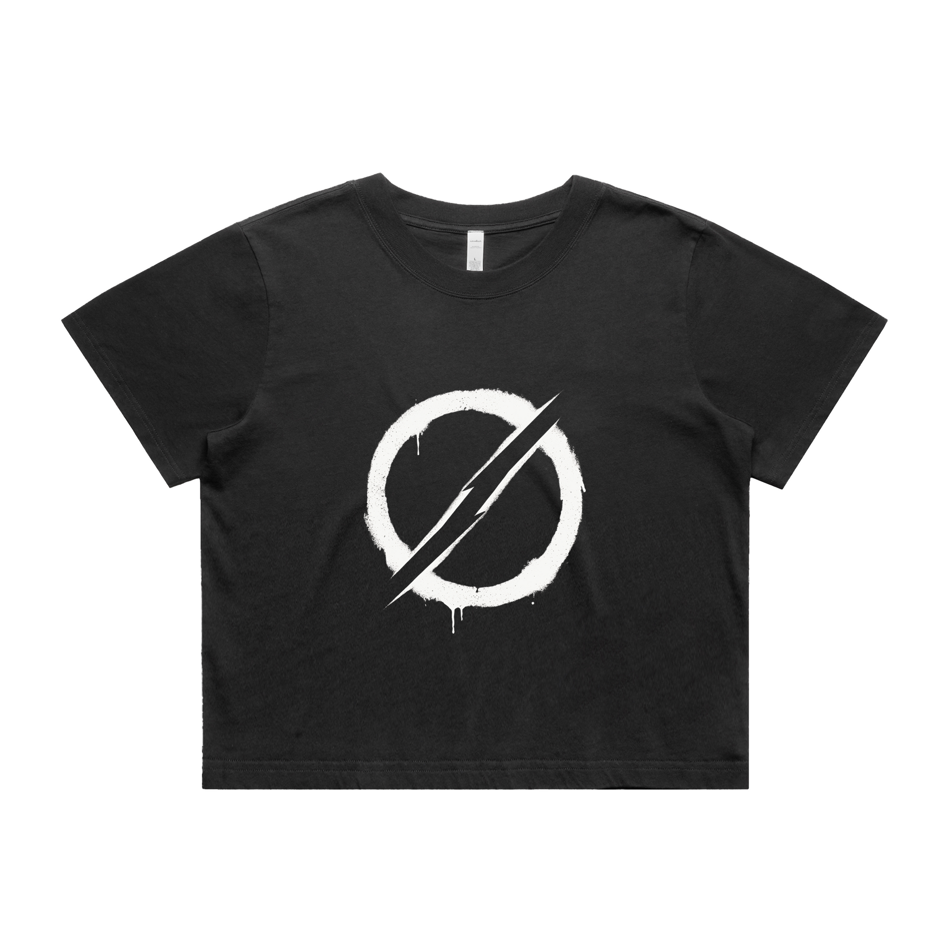 Oversized cropped streetwear t shirt with front graphic print