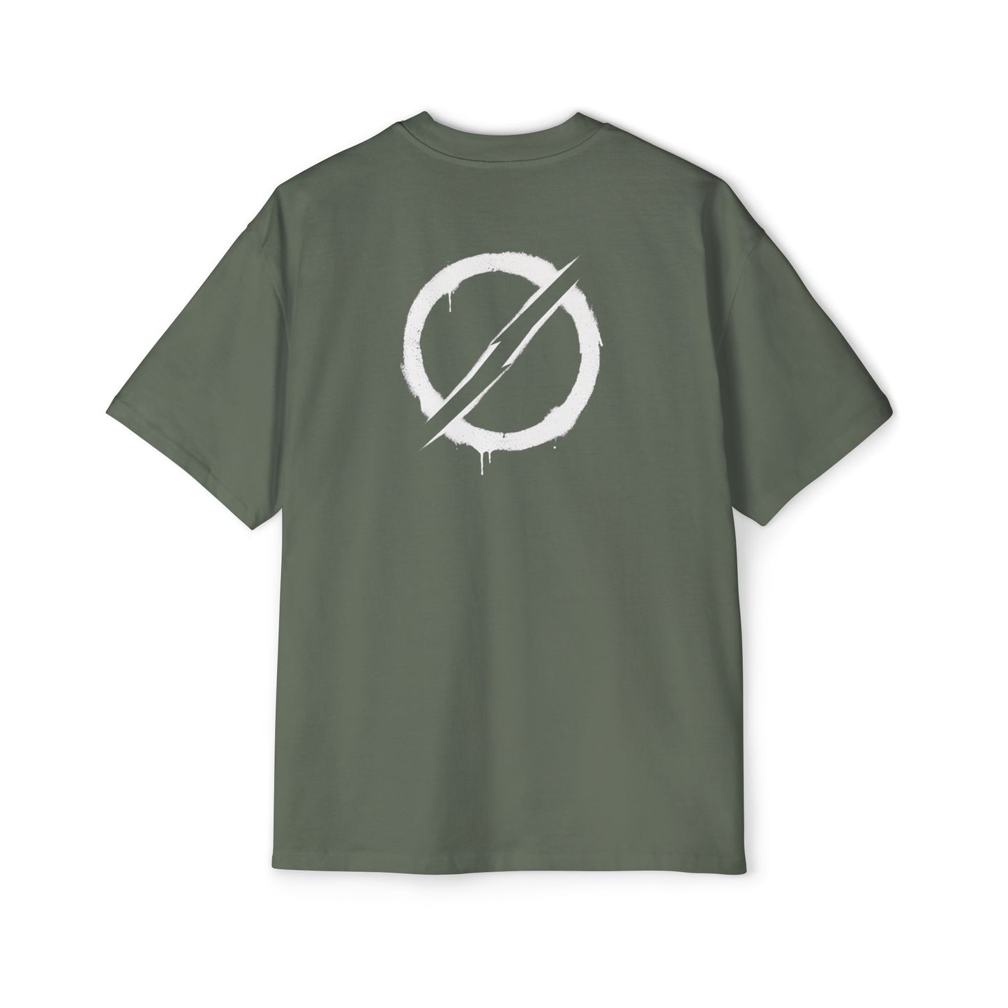 Oversized streetwear t-shirt with distressed logo front and graphic back print
