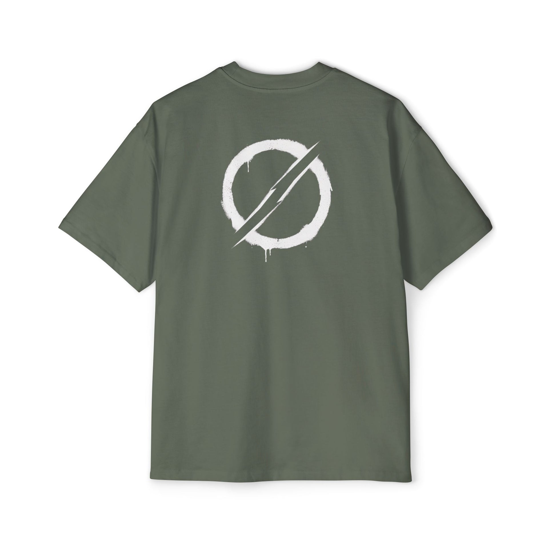 Oversized streetwear t-shirt with distressed logo front and graphic back print