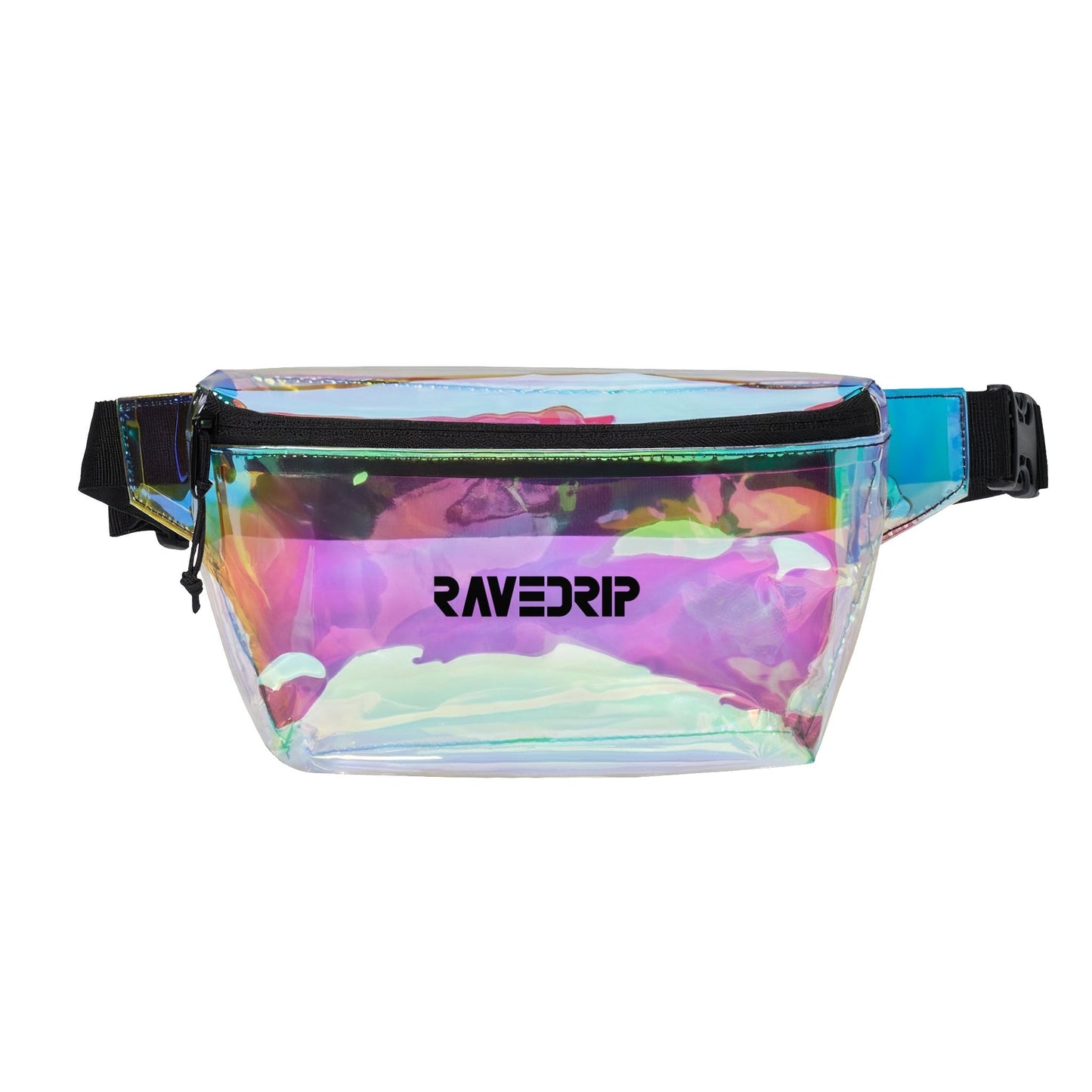 RAVEDRIP iridescent clear transparent waist bag