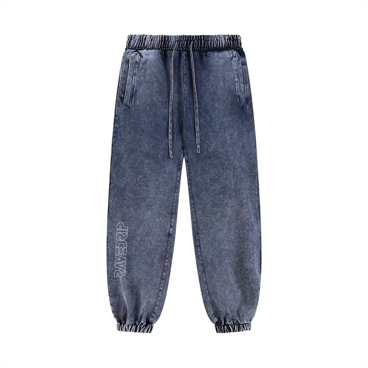 RAVEDRIP snow wash oversized jogged sweatpants front flat lay