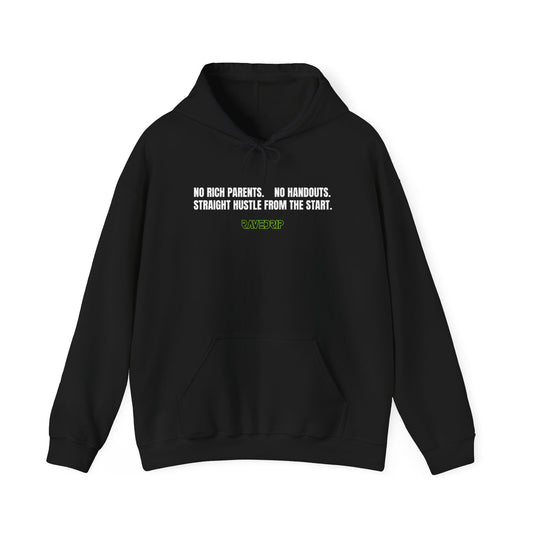 Rave Drip “Straight Hustle From The Start” Hoodie front view